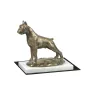 Boxer, Deutscher Boxer I - Hundestatue, Figur auf weißem Marmor, Trophäe für die Art-Dog-Hundeaustellung