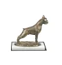 Boxer, Deutscher Boxer I - Hundestatue, Figur auf weißem Marmor, Trophäe für die Art-Dog-Hundeaustellung