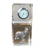 Berger de Brie, Briard - montre en cristal avec photo, photo de chien dans un cristal, horloge de bureau personnalisée de la marque Art-Dog