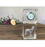Briard, Berger de Brie - crystal clock with a photo, a photo of a dog in crystal, personalized desk clock by Art-Dog brand