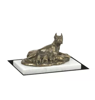 Boxer II - une statuette de chien, une figurine en marbre blanc, un trophée pour l'exposition de chiens de la marque Art-Dog