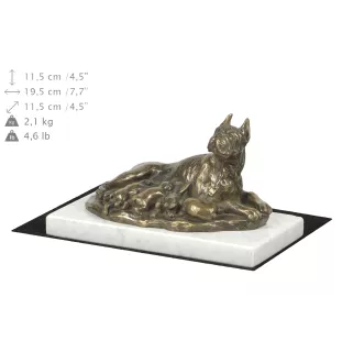 Bokser statuetka na jasnym kamieniu Art-Dog