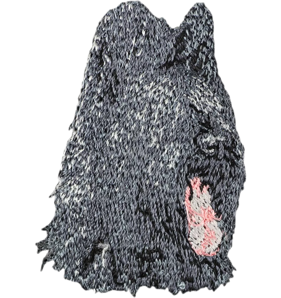 Briard, Berger de Brie - Hund geformtes Aufnäher, besticktes Patch, einzigartiges Dekor für den Rucksack der Marke Art-Dog