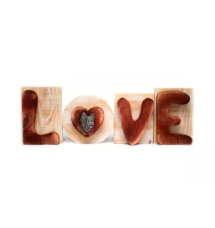Briard, Berger de Brie - wooden LOVE sign, interior decoration with a dog, charming ornament for the shelf by Art-Dog brand
