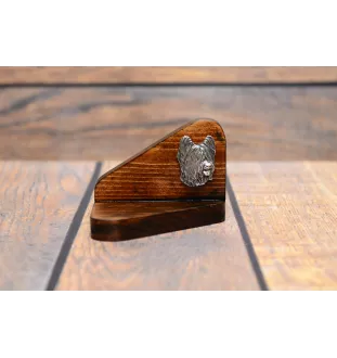 Briard, Berger de Brie - wooden candle holder with a dog, tealight holder, a memorial place for a dog by Art-Dog brand