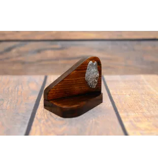 Berger de Brie, Briard I - bougeoir en bois avec un chien, support pour bougie chauffe-plat, lieu de mémoire pour chien de la marque Art-Dog