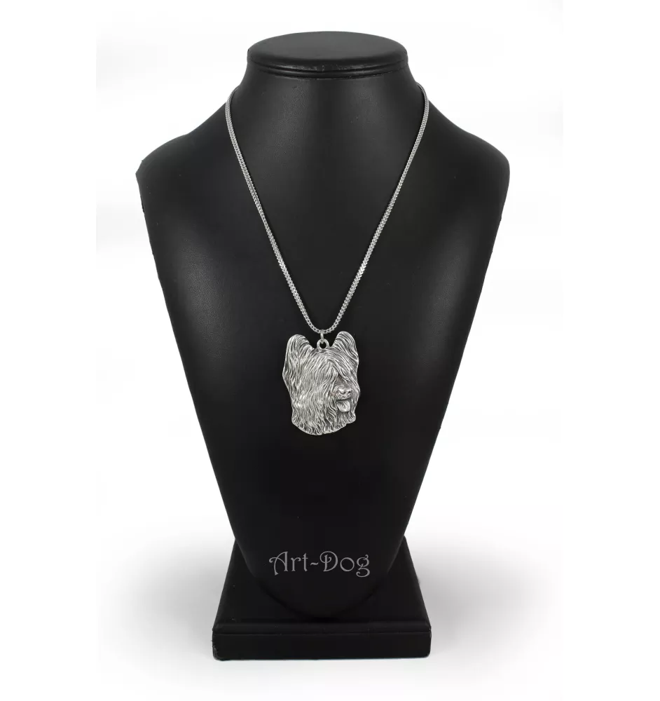 Berger de Brie, Briard - un collier avec un chien, un pendentif de chien sur une chaîne en argent, un bijou unique de la marque Art-Dog