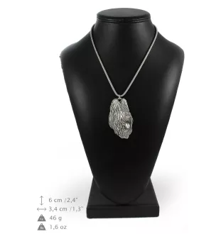Berger de Brie, Briard I - un collier avec un chien, un pendentif de chien sur une chaîne en argent, un bijou unique de la marque Art-Dog