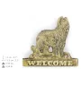 Briard, Berger de Brie - a door sign with a dog, a brass welcome plaque, a unique sign with the inscription Welcome from the Art-Dog brand