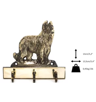 Briard, Berger de Brie - key holder with a dog, brass handle for dog accessories, an elegant decoration for the hallway from the Art-Dog brand.