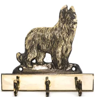 Briard, Berger de Brie - key holder with a dog, brass handle for dog accessories, an elegant decoration for the hallway from the Art-Dog brand.