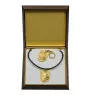 Briard, Berger de Brie - keychain and necklace with a dog in a box, high-quality gold-plated product, Art-Dog brand