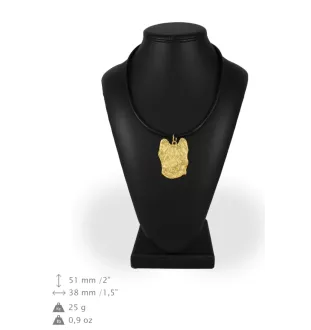 Berger de Brie, Briard - porte-clés et collier avec chien dans une boîte, produit plaqué or de haute qualité, marque Art-Dog
