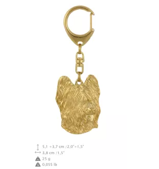 Briard, Berger de Brie - keychain and necklace with a dog in a box, high-quality gold-plated product, Art-Dog brand
