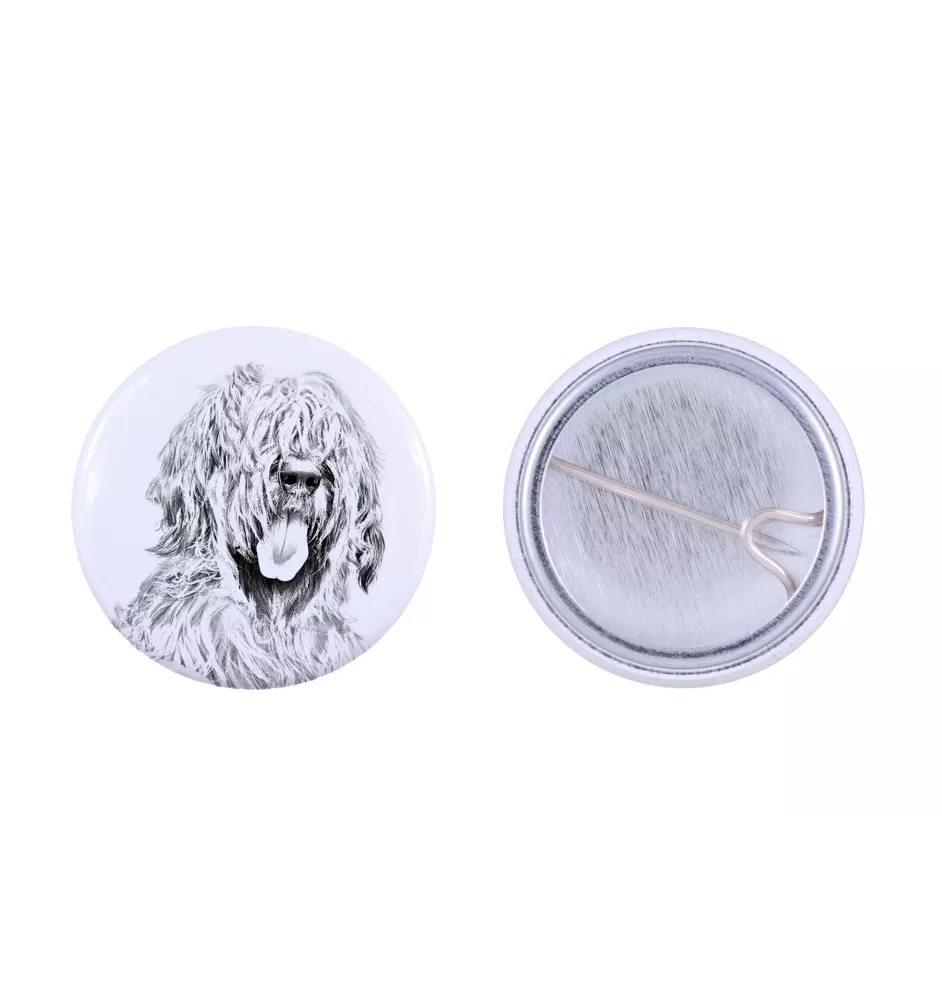 Briard, Berger de Brie - Anstecknadel mit Ihrem Hund, fügen Sie Ihr eigenes Foto hinzu, Marke Art-Dog