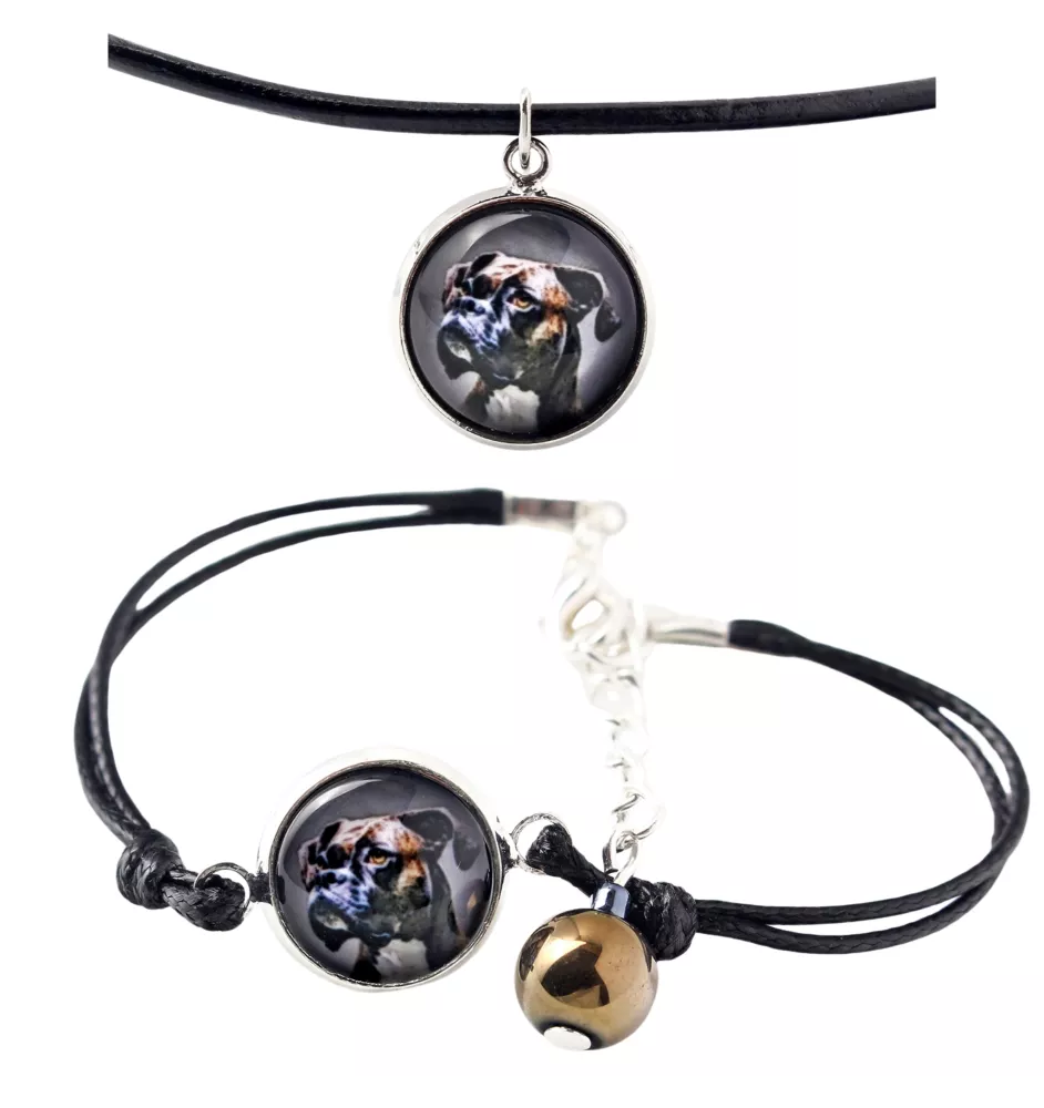 Boxer, Deutscher Boxer I - Schmuckset mit Ihrem Foto, handgefertigtes Set, Armband und Halskette von Art.-Dog.