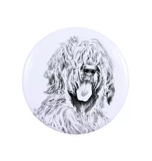 Owczarek francuski Briard przypinka z psem duża Art-Dog