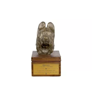 Berger de Brie, Briard - urne pour les cendres du chien avec une statuette, petite urne pour chien, urne personnalisée avec le buste du chien de la marque Art-Dog