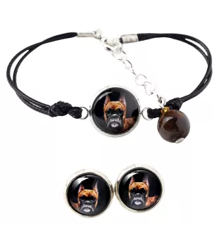 Bokser bransoletka i kolczyki ze zdjęciem Art-Dog