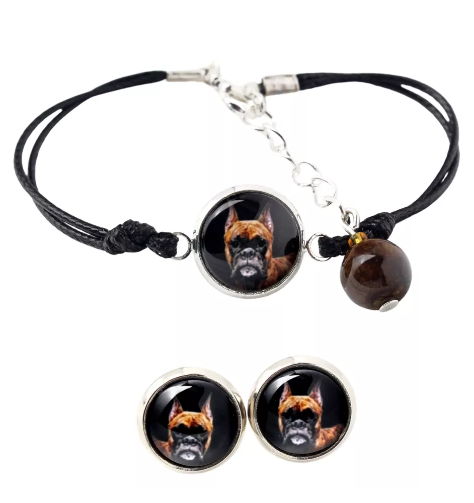 Boxer III - ensemble de bijoux avec votre photo, accessoire féminin, article fait main, produit fabriqué à la main avec passion pour la création de la marque Art-Dog