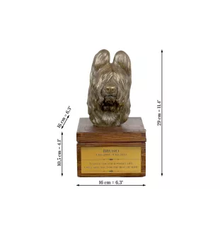 Owczarek francuski Briard urna na skrzynce brązowa Art-Dog