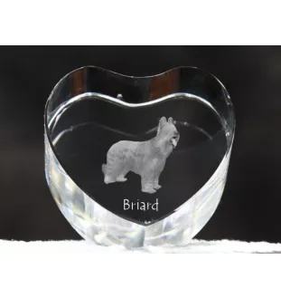 Owczarek francuski Briard serce kryształowe z psem Art-Dog