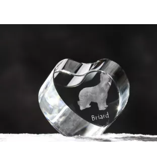 Berger de Brie, Briard - une photo de chien dans un cristal, un cœur en cristal, un cadre photo exceptionnel de la marque Art-Dog