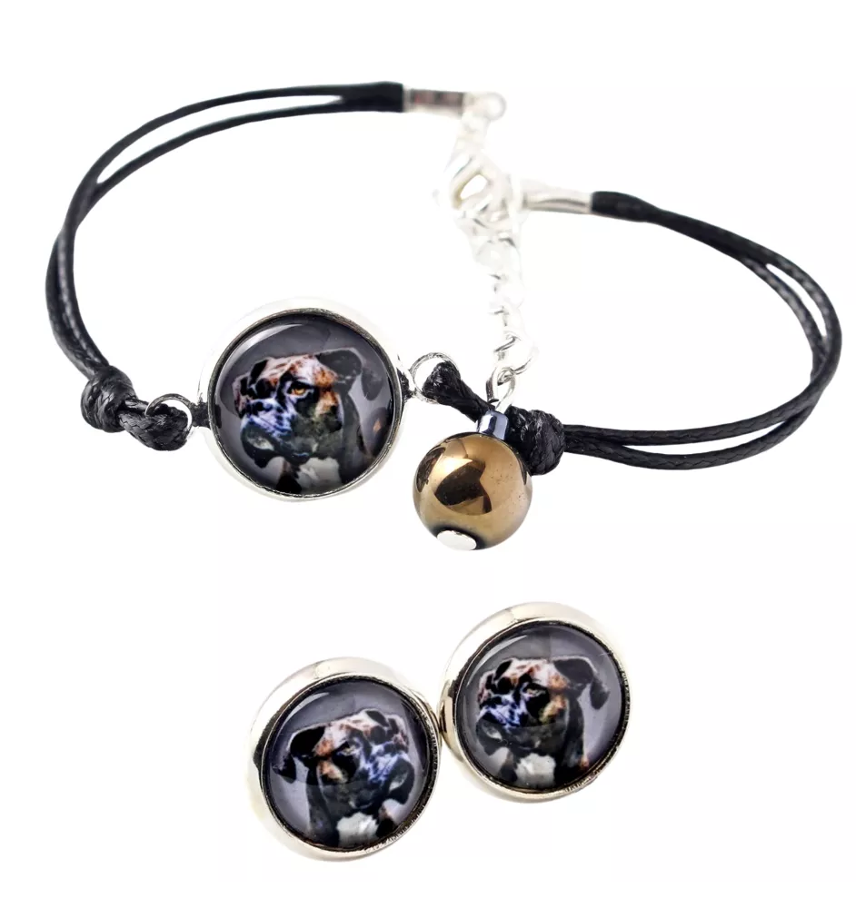 Boxer, German Boxer I - a set of jewelry with your photo, a woman's ornament, handmade item, a product made with passion for creating the Art-Dog brand.
