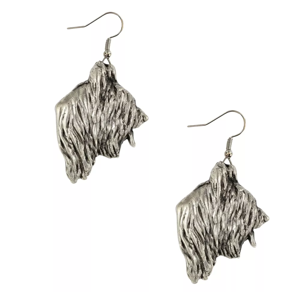Briard, Berger de Brie - hanging earrings with dogs, charming jewelry for a dog mom, a gift for a girl from the Art-Dog brand