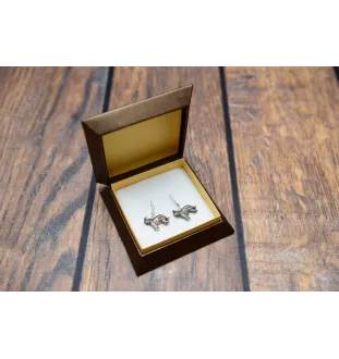 Berger de Brie, Briard II - boucles d'oreilles pendantes avec des chiens, bijoux charmants pour maman de chien, cadeau pour fille de la marque Art-Dog