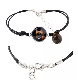 Boxer, German Boxer III - bracelet in a box with your photo, feminine jewelry, perfect gift from Art-Dog brand