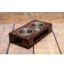 Briard, Berger de Brie - wooden stand with bowls for a dog, steel dog bowls, a gift for adopting a dog from the Art-Dog brand