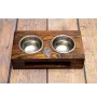 Briard, Berger de Brie I - wooden stand with bowls for a dog, steel dog bowls, a gift for adopting a dog from the Art-Dog brand