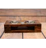 Briard, Berger de Brie I - wooden stand with bowls for a dog, steel dog bowls, a gift for adopting a dog from the Art-Dog brand