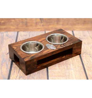 Briard, Berger de Brie I - Holzständer mit Näpfen für Hunde, Edelstahlnäpfe, Geschenk zur Adoption eines Hundes von der Marke Art-Dog