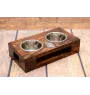 Briard, Berger de Brie I - wooden stand with bowls for a dog, steel dog bowls, a gift for adopting a dog from the Art-Dog brand