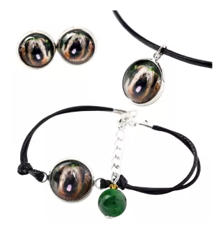 Berger de Brie, Briard - ensemble de bijoux dans une boîte, collier, boucles d'oreilles, bracelet, produits de la marque Art-Dog