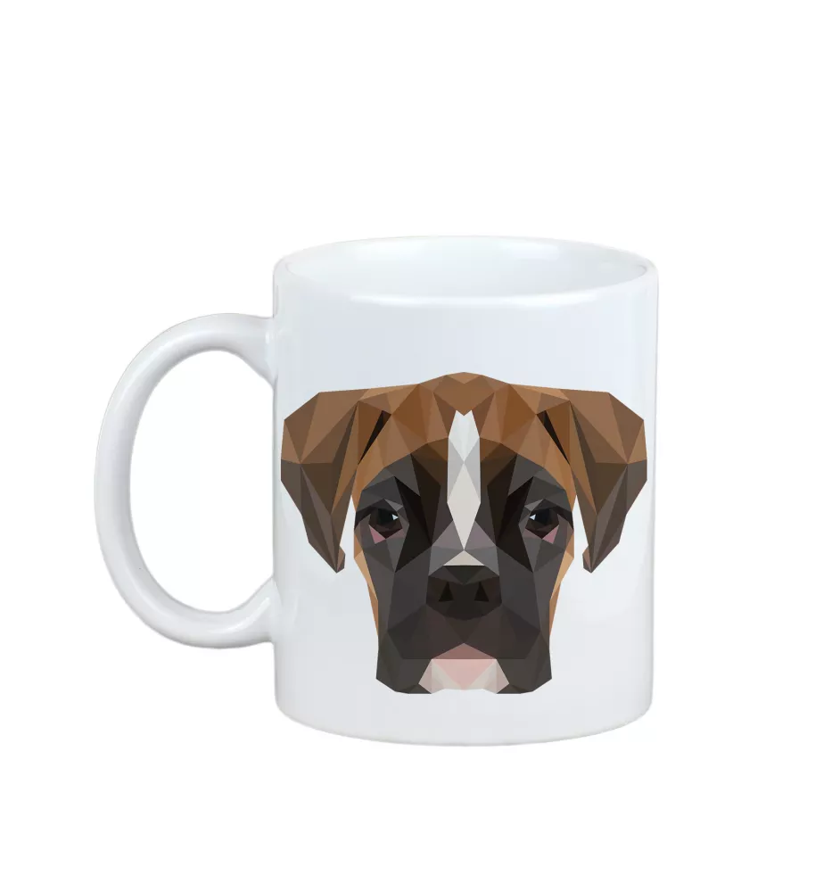 Boxer, German Boxer III - cup with a geometric dog image and the inscription Art-Dog