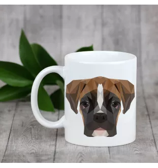 Boxer, German Boxer III - cup with a geometric dog image and the inscription Art-Dog