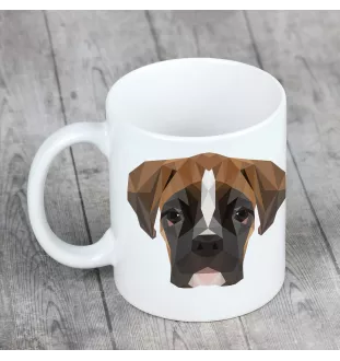 Boxer, German Boxer III - cup with a geometric dog image and the inscription Art-Dog