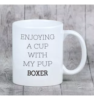 Boxer, German Boxer III - cup with a geometric dog image and the inscription Art-Dog