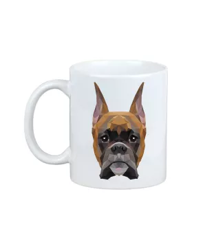 Boxer I - tasse avec une photo et un motif de chien géométrique Art-Dog