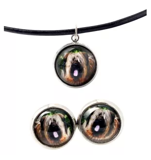 Berger de Brie, Briard - boîte à bijoux avec votre photo, ensemble collier et boucles d'oreilles, produits personnalisés de la marque Art-Dog