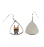Boxer I - boucles d'oreilles avec une photo et un motif de chien géométrique Art-Dog