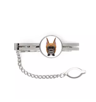Boxer, German Boxer I - geometric tie clip with a picture and inscription from Art-Dog