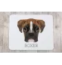 Boxer, Deutscher Boxer III - geometrisches Mauspad mit Bild und Aufschrift von Art-Dog