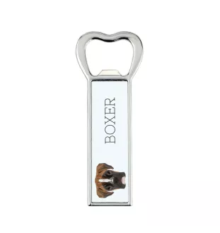 Boxer, German Boxer III - bottle opener with a picture and inscription for beer by Art-Dog
