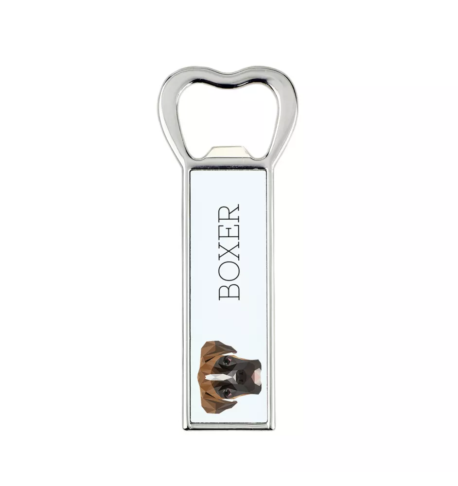 Boxer, German Boxer III - bottle opener with a picture and inscription for beer by Art-Dog