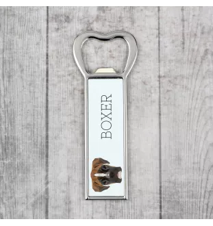 Boxer, German Boxer III - bottle opener with a picture and inscription for beer by Art-Dog