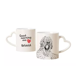 Berger de Brie, Briard - tasse avec chien, une tasse adorable avec une anse en forme de cœur, un cadeau universel de la marque Art-Dog